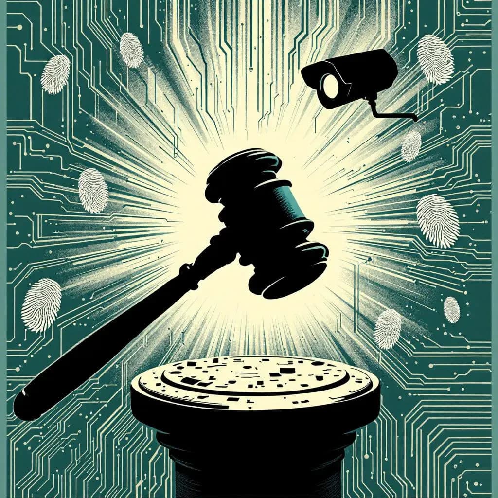 teknologi og jura — Krimidex illustration