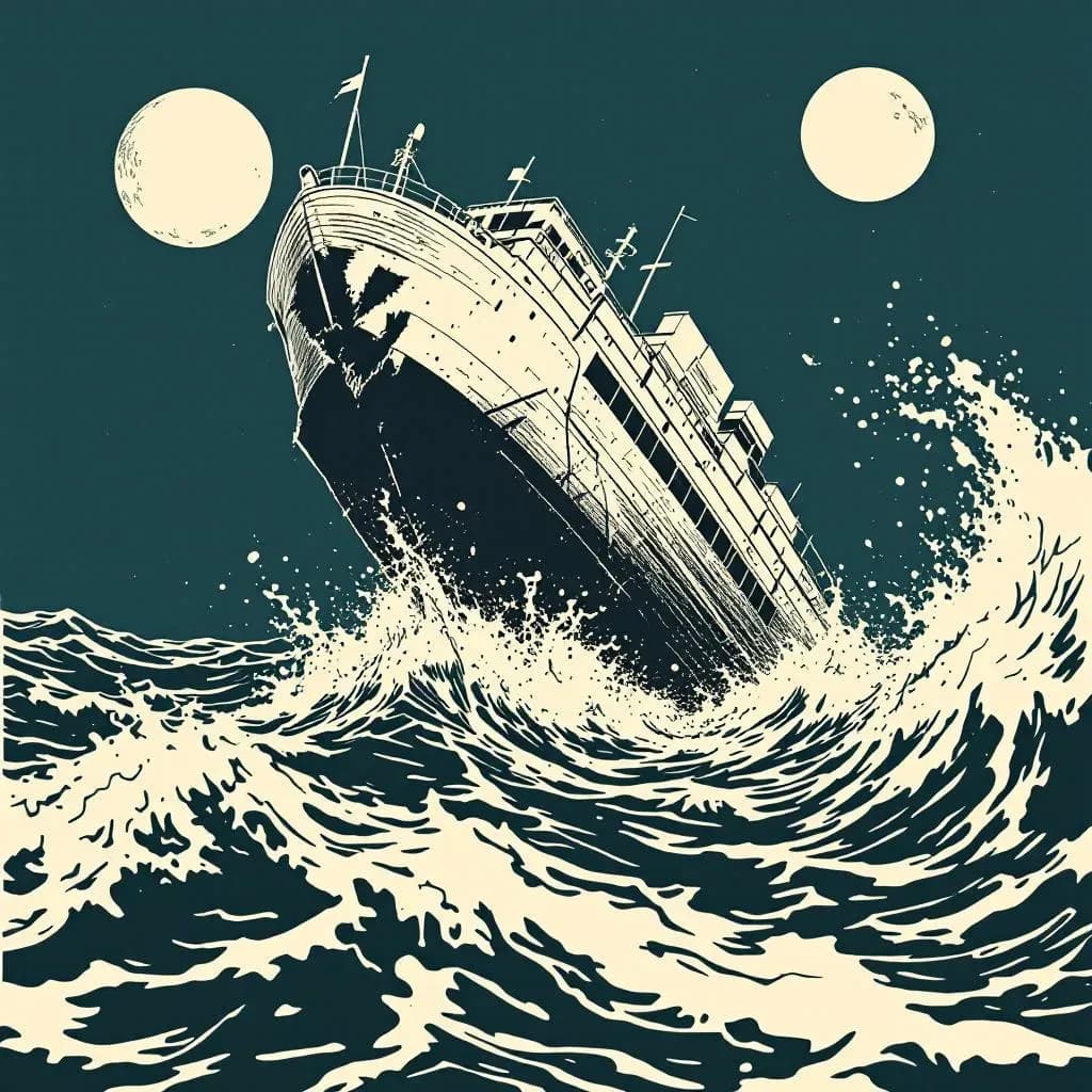 bådsænkning — Krimidex illustration